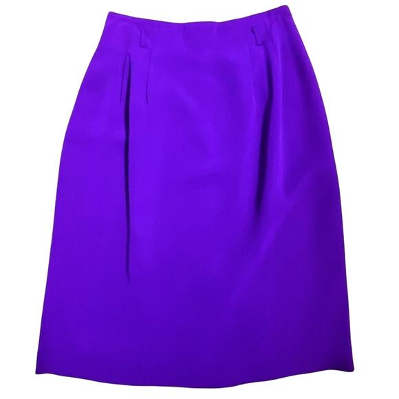 David N Petites Vintage 90s Purple Pencil Skirt With Belt Loops Size 8 - Picture 1 of 5